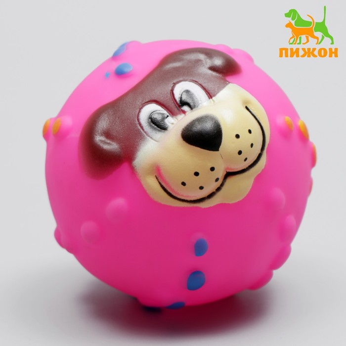 

Игрушка пищащая Мяч Джимдля собак, 6 см, розовая