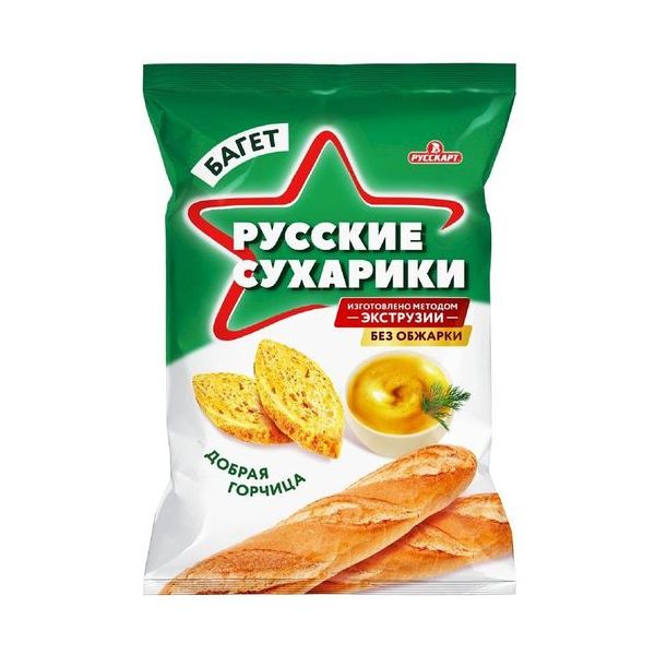 

Сухарики пшеничные Русскарт Добрая горчица 50 г х 24 шт