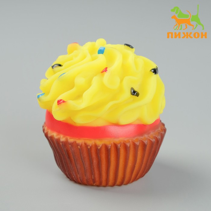 

Игрушка пищащая "Маффин" для собак, 7 см, микс цветов