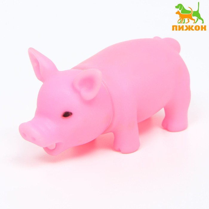 

Игрушка пищащая Маленький поросенок для собак, 9 см, бледно-розовая