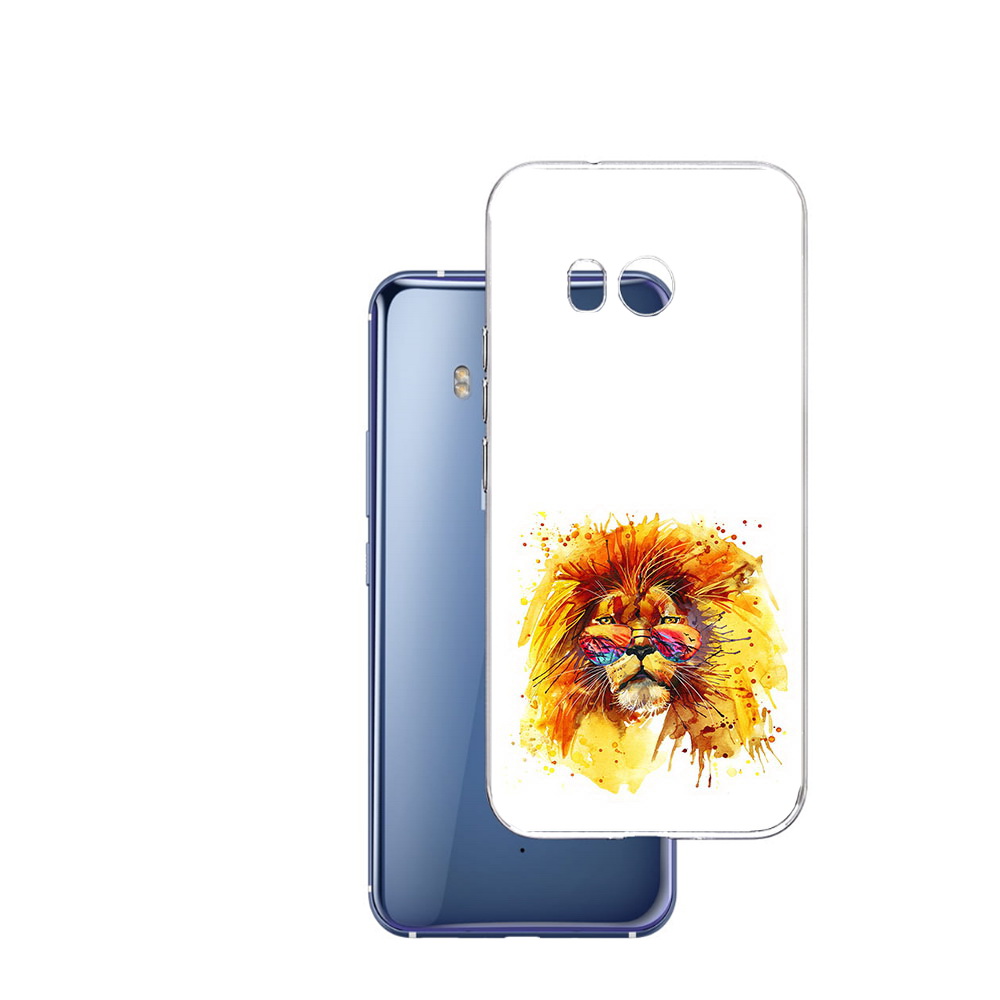 

Чехол MyPads Tocco для HTC U11 лев в очках, Прозрачный, Tocco