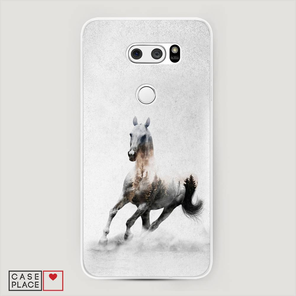 

Чехол Awog на LG V35 ThinQ "Лошадь лес", Серый;черный, 83650-2