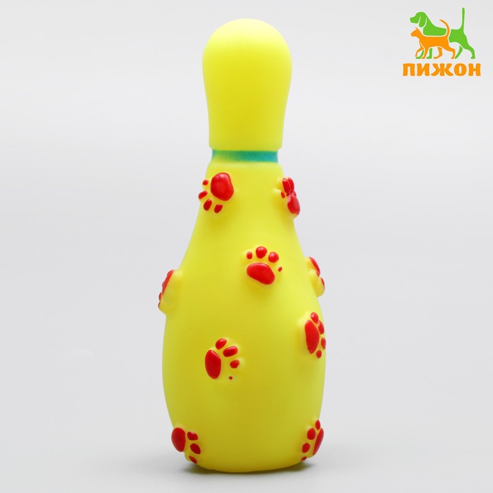

Игрушка пищащая "Кегля" для собак, 14 см, жёлтая