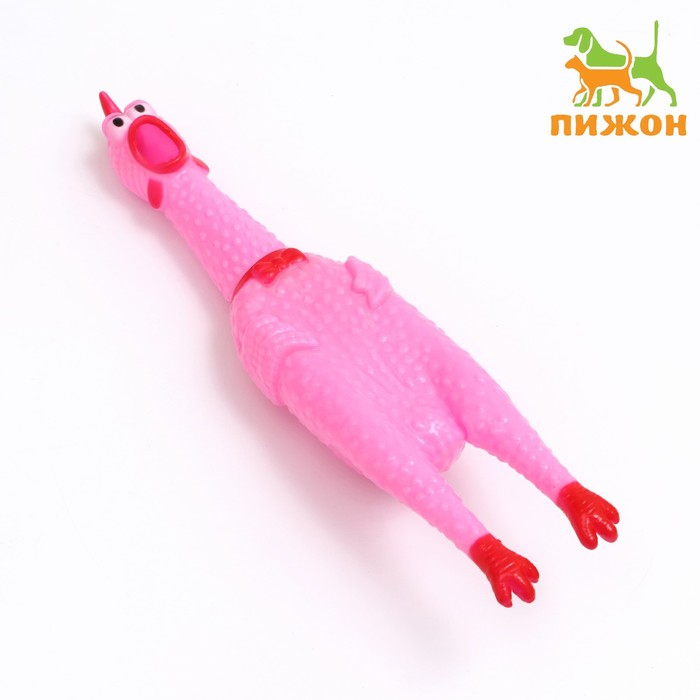 

Игрушка пищащая "Задумчивая курица" для собак, 28 см, розовая