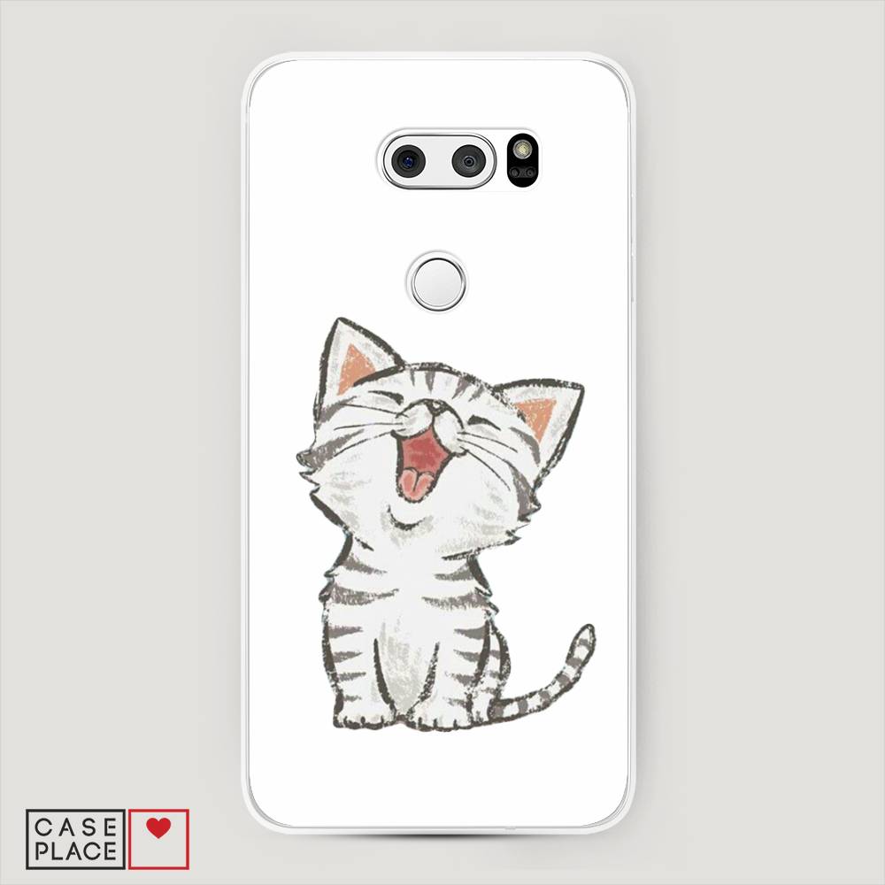 

Чехол Awog на LG V35 ThinQ "Котенок рисованный", Серый;белый, 83650-1