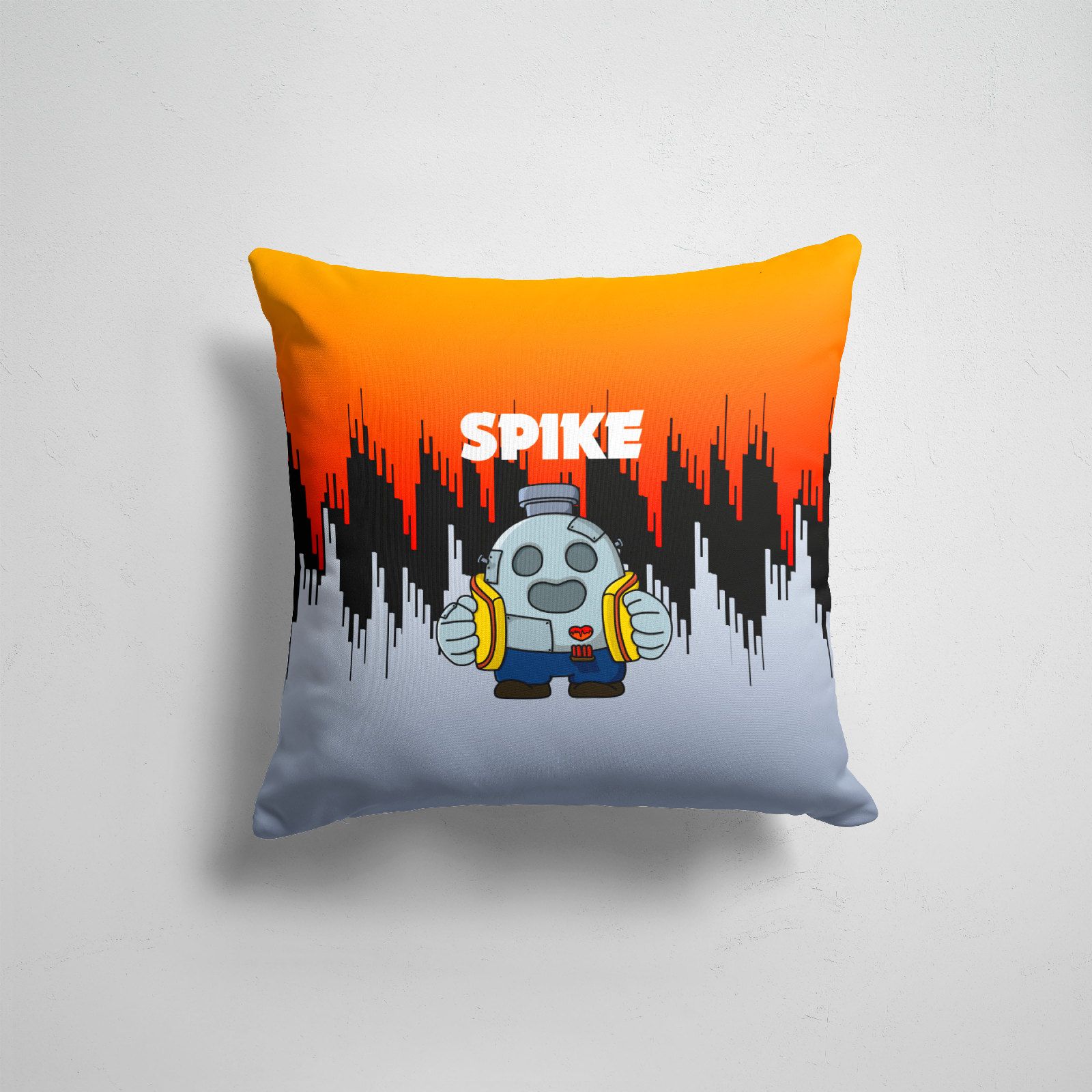 

Подушка декоративная 45х45см Геймерам Brawl Stars Brawl Stars Spike Robot, Разноцветный