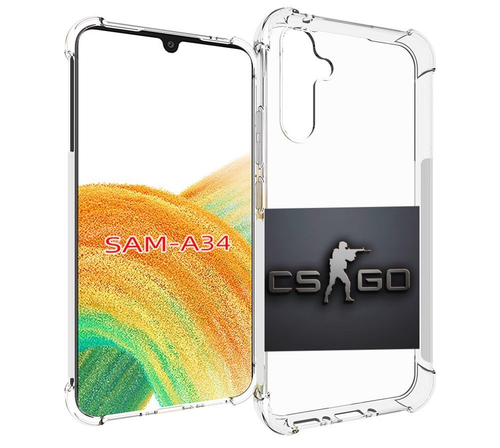 

Чехол MyPads CS go логотип мужской для Samsung Galaxy A34, Tocco