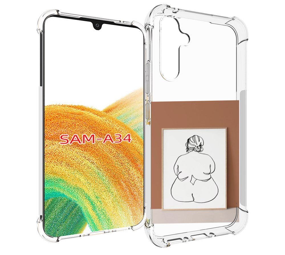

Чехол MyPads Body Positive Female Figure Line Art женский для Samsung Galaxy A34, Tocco