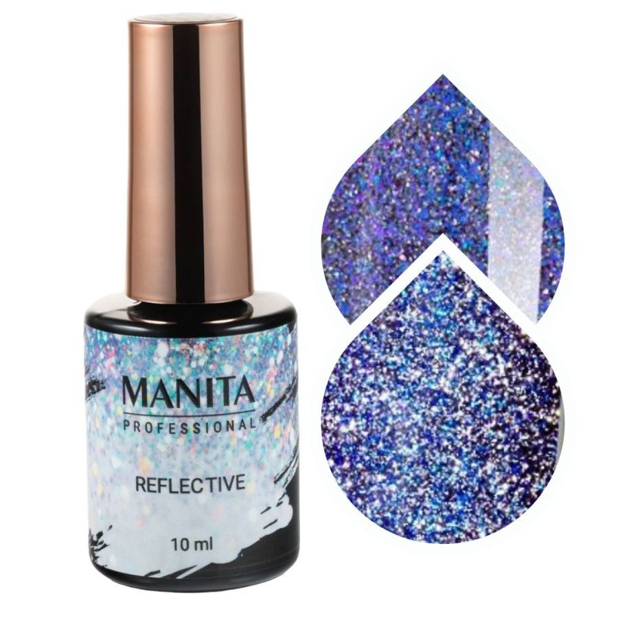 Гель-лак для ногтей MANITA Multichrome Reflective светоотражающий с хлопьями юки №09, 10мл