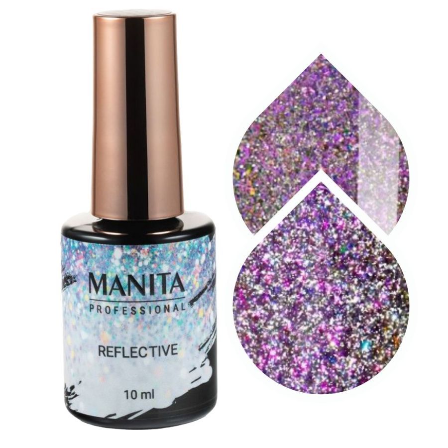 Гель-лак для ногтей Manita Multichrome Reflective светоотражающий с хлопьями юки №08, 10мл