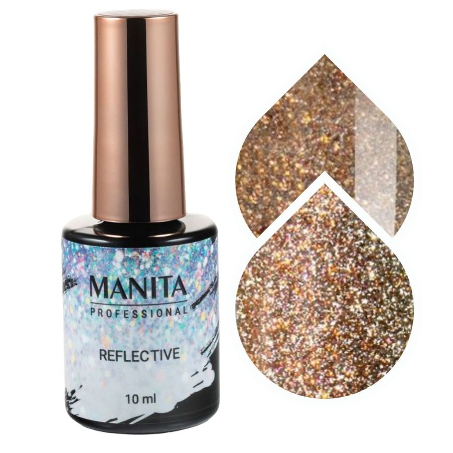 Гель-лак для ногтей Manita Multichrome Reflective светоотражающий с хлопьями юки №03, 10мл