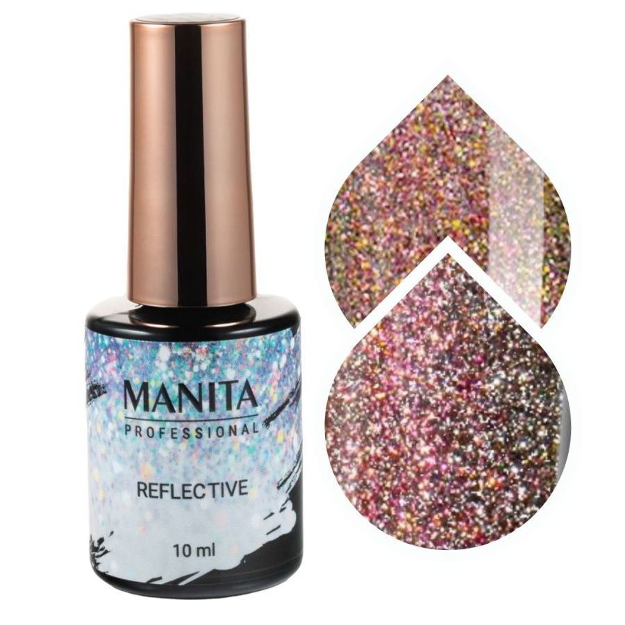 Гель-лак для ногтей Manita Multichrome Reflective светоотражающий с хлопьями юки №02, 10мл