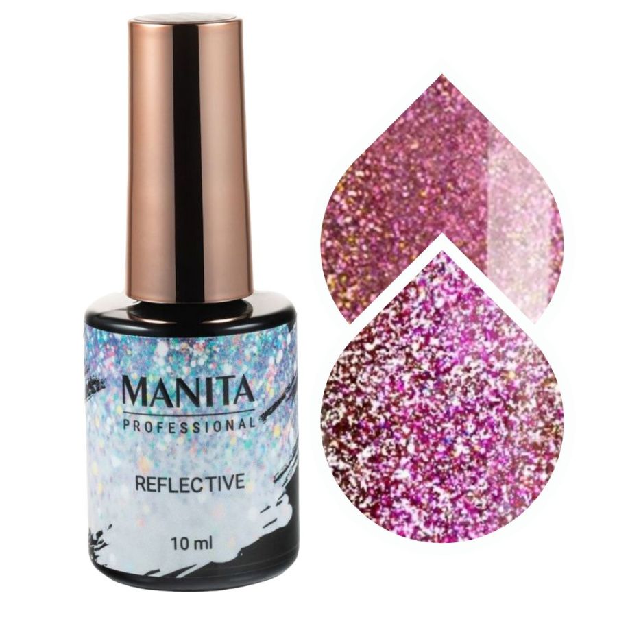 Гель-лак для ногтей MANITA Multichrome Reflective светоотражающий с хлопьями юки №01, 10мл