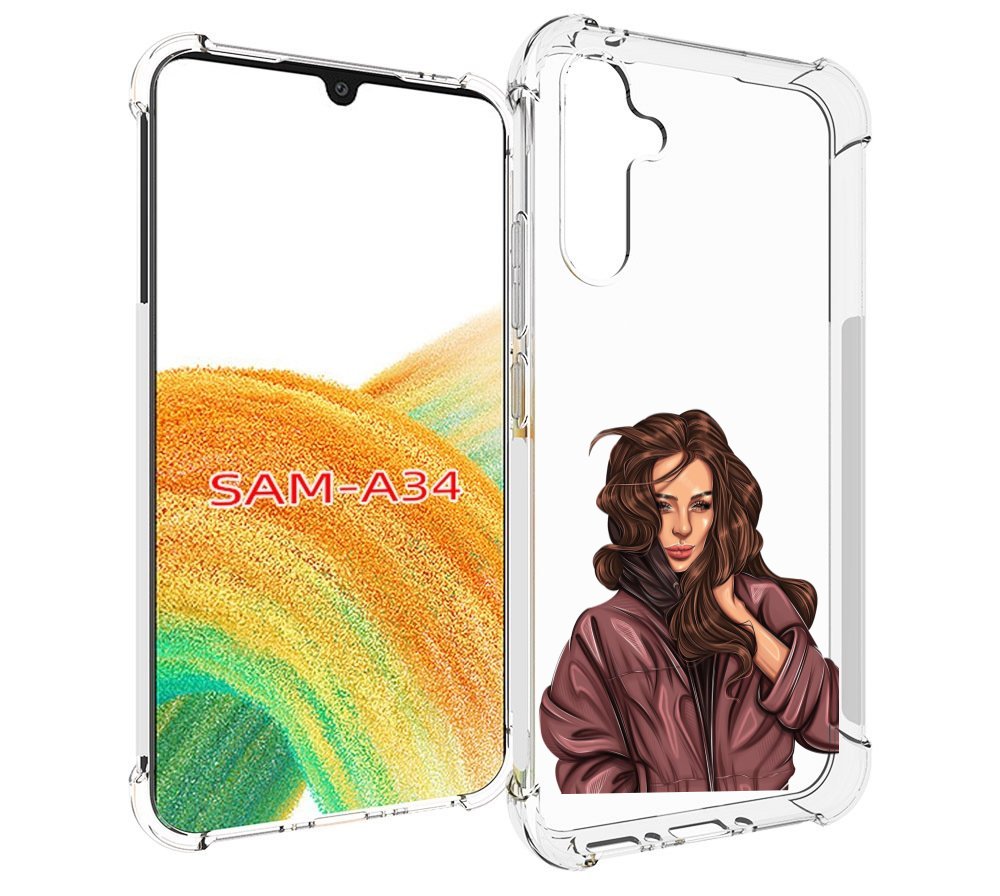 

Чехол MyPads Арт рисунок девушки для Samsung Galaxy A34, Tocco