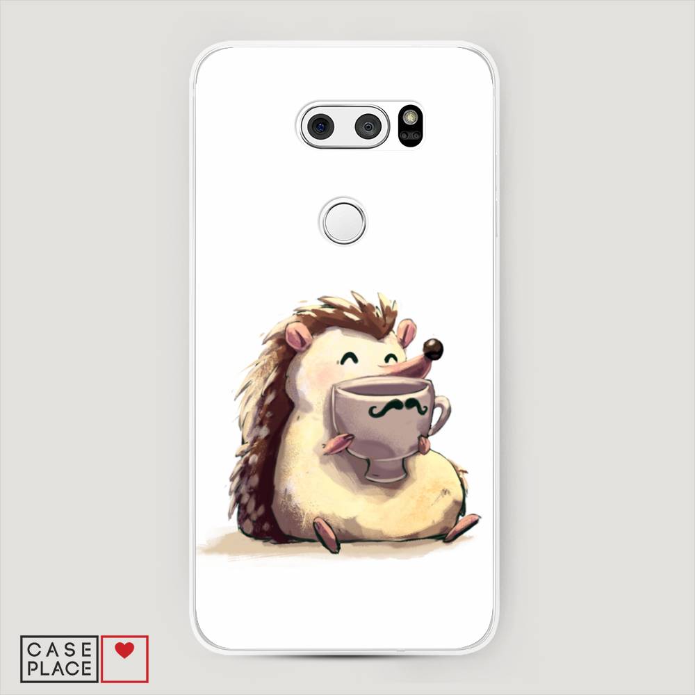 

Чехол Awog на LG V35 ThinQ "Еж кофеман", Белый;коричневый;бежевый, 83650-10