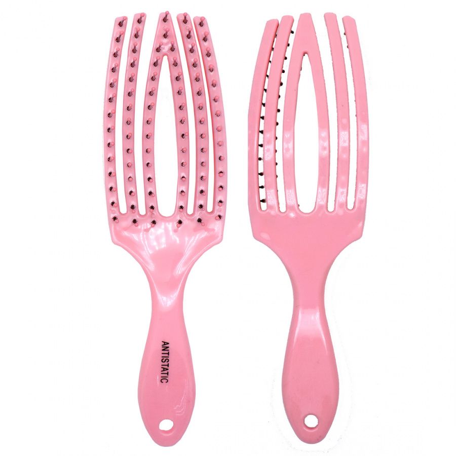 

Rama Rose Расчёска для волос продувная туннельная 5038-2, пластик, 23,5 см, Розовый