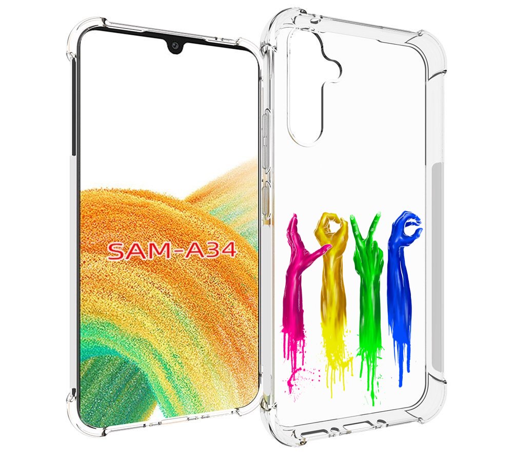 

Чехол MyPads яркие руки love для Samsung Galaxy A34, Tocco