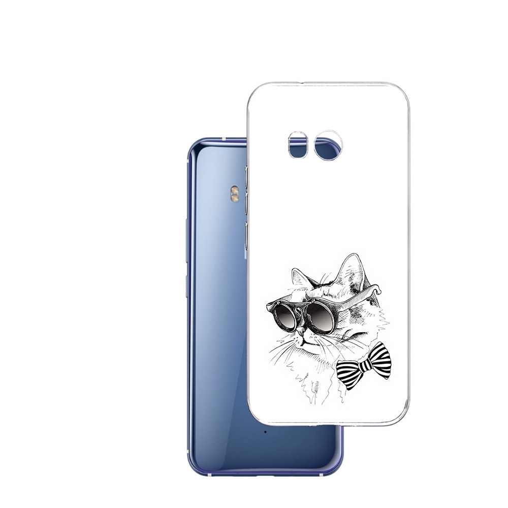 

Чехол MyPads Tocco для HTC U11 крутая кошка в очках, Прозрачный, Tocco