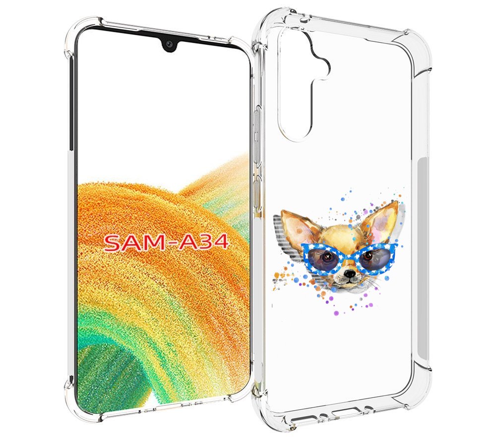 

Чехол MyPads чихуа-хуа в очках для Samsung Galaxy A34, Tocco