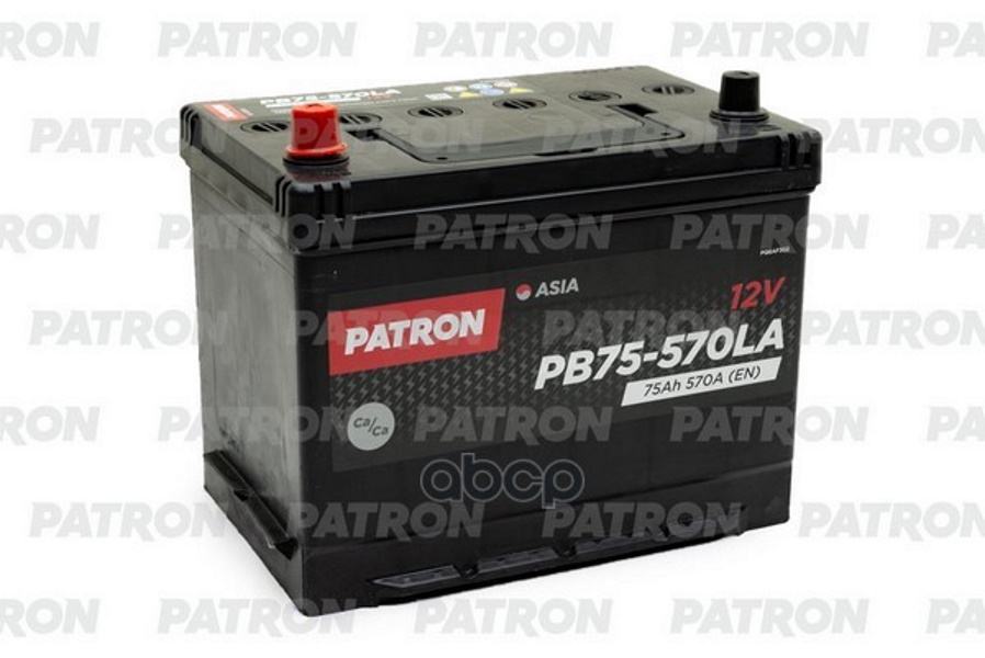 

Аккумулятор PATRON ASIA 12V 75AH 570A (L+) B1+B6 270x173x222mm 16,6kg