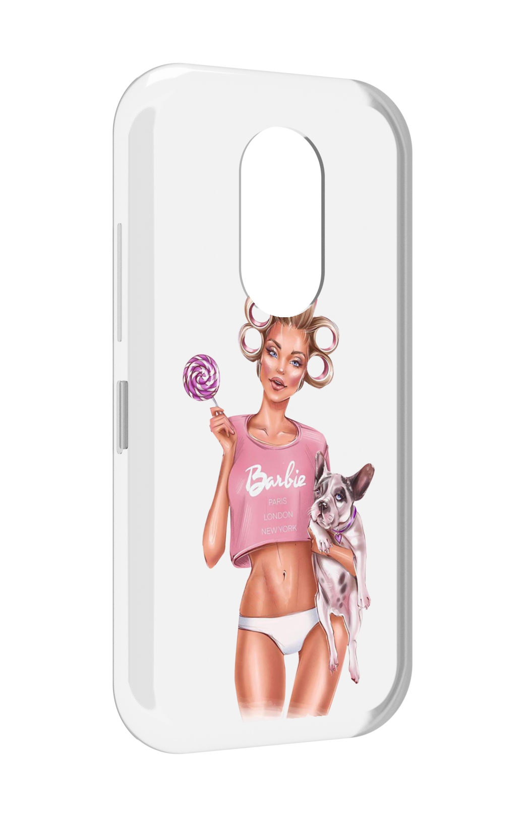 

Чехол MyPads Барби-с-собачкой женский для Doogee S61 / S61 Pro, Прозрачный, Tocco