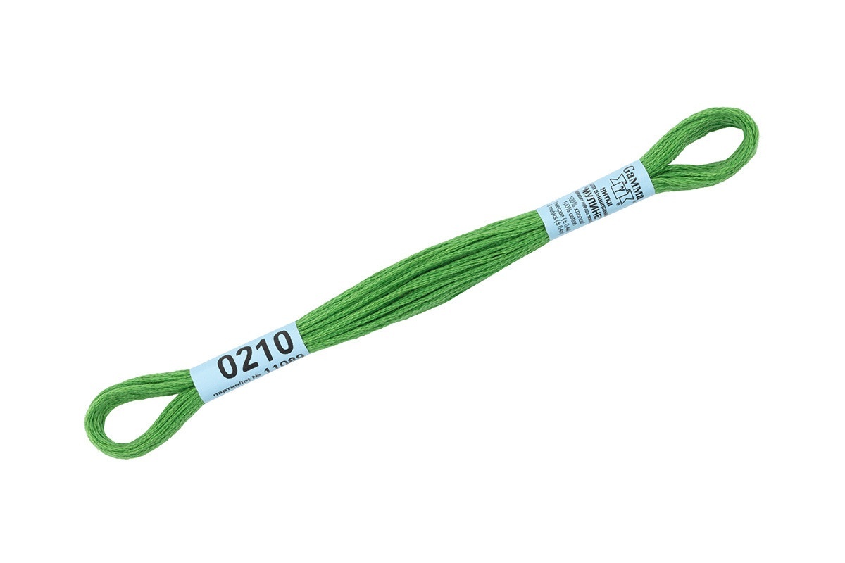

Gamma мулине, 100% хлопок, 24х8 м, №0210, травяные, Зеленый