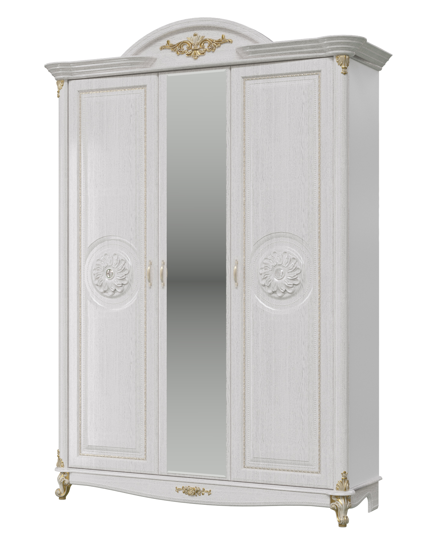 фото Шкаф 3-х дверный да винчи сд-09 патина белый, 158х62х236 см. мэри-мебель