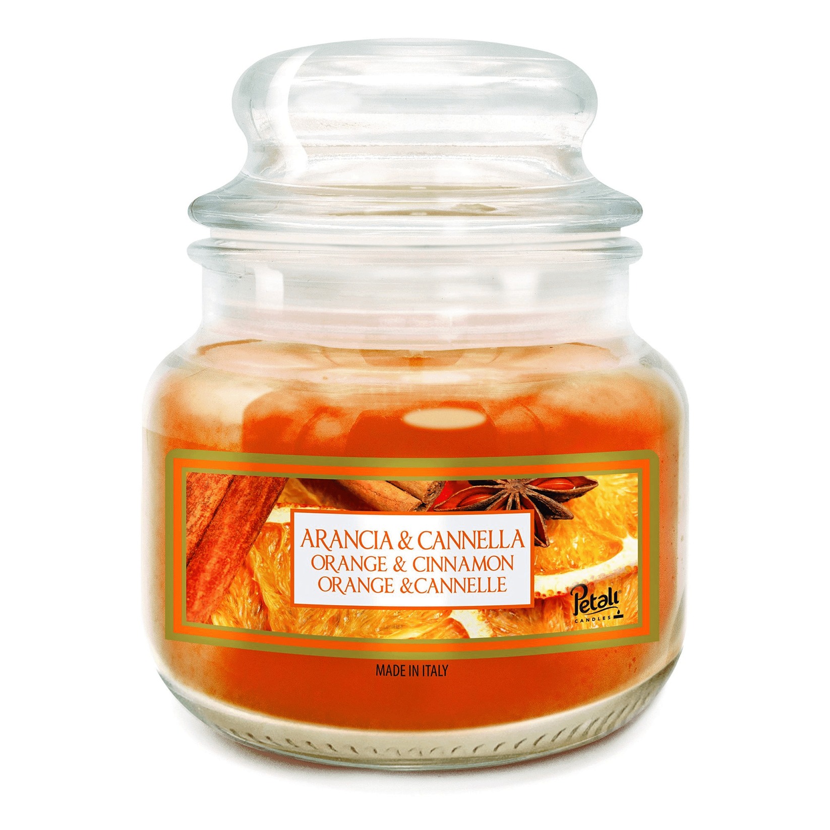 Свеча ароматизированная в банке Petali Апельсин с корицей 6,8 х 8,3 см