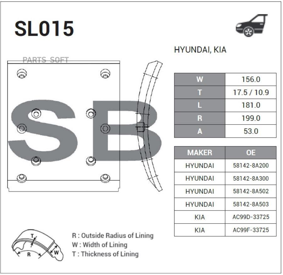 Накладка Тормозная Hyundai Aero City (2005- )/ Hd (2003- ) Sangsin brake арт. SL015