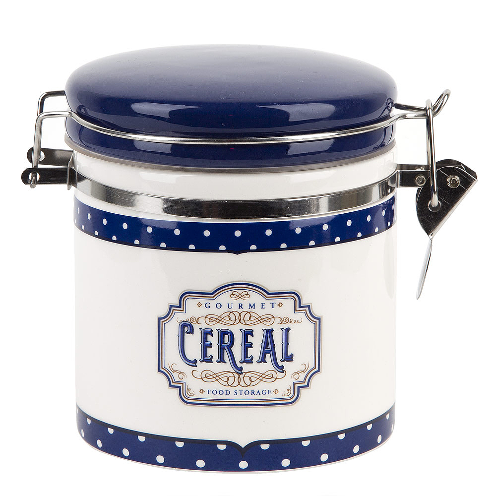 

Банка для сыпучих продуктов Dolomite Gourmet 11,5 х 10 х 11,5 см 480 мл, Белый;синий