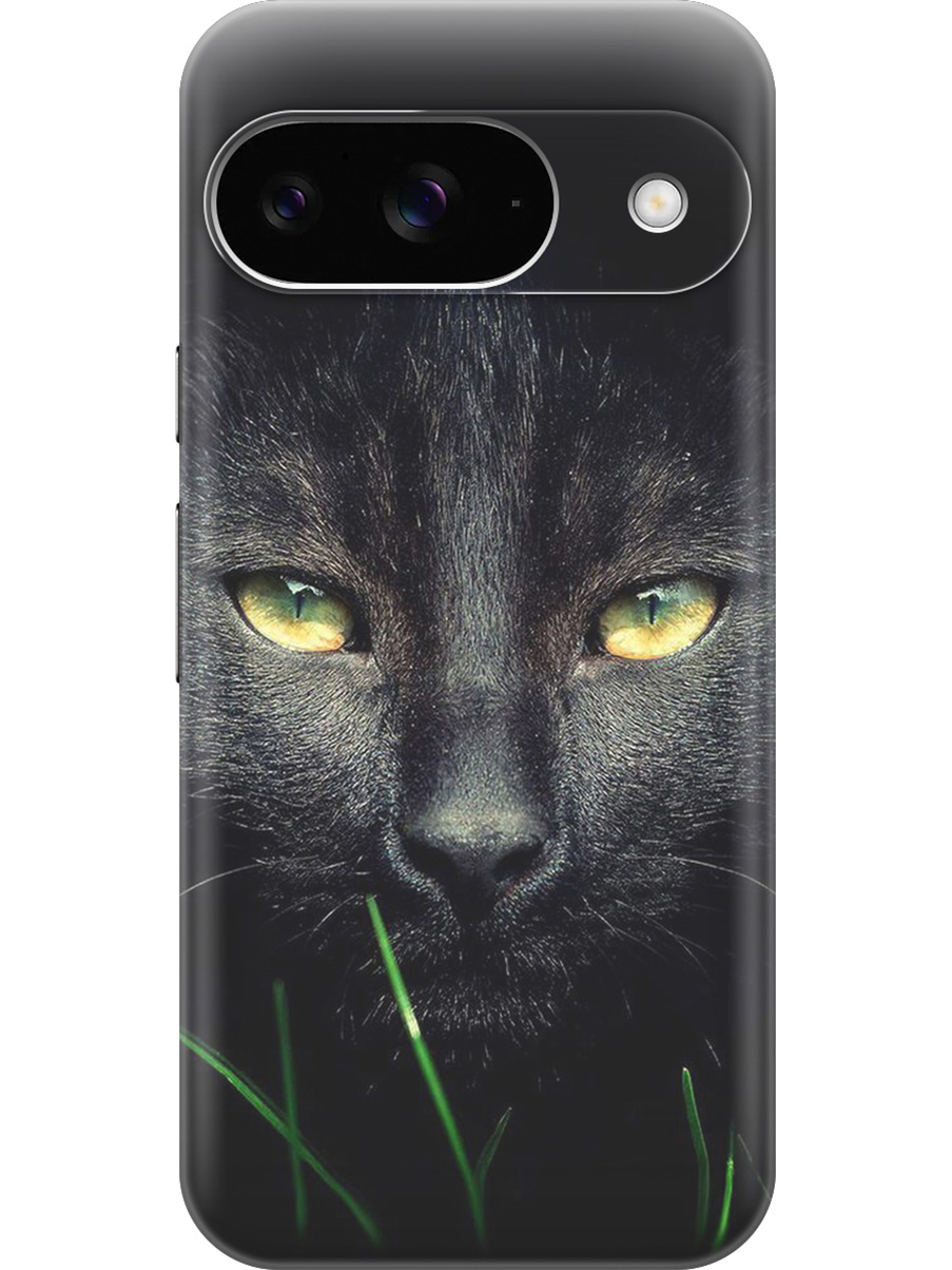 

Силиконовый чехол на Google Pixel 9 с принтом "Кошка в темноте", Прозрачный;серый;черный, 784809712