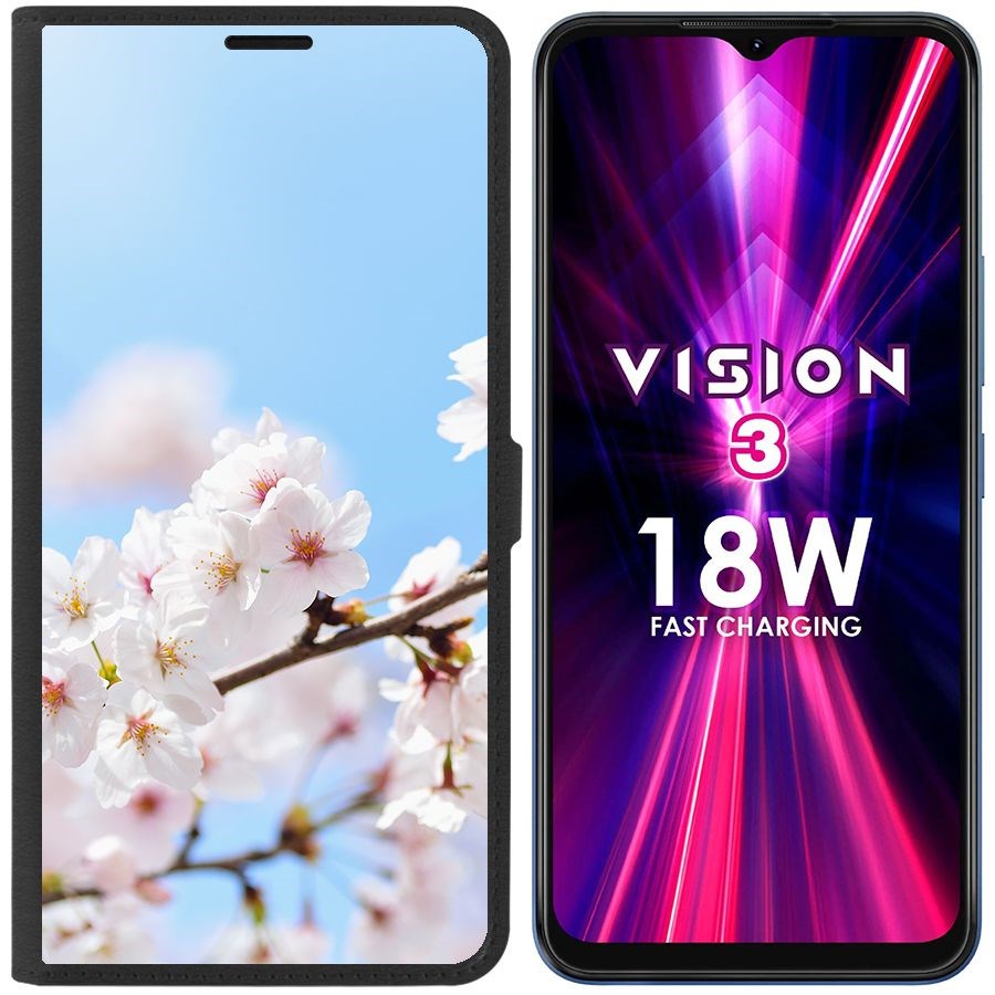 

Чехол-книжка Eco Book для ITEL Vision 3 Цветение, Черный