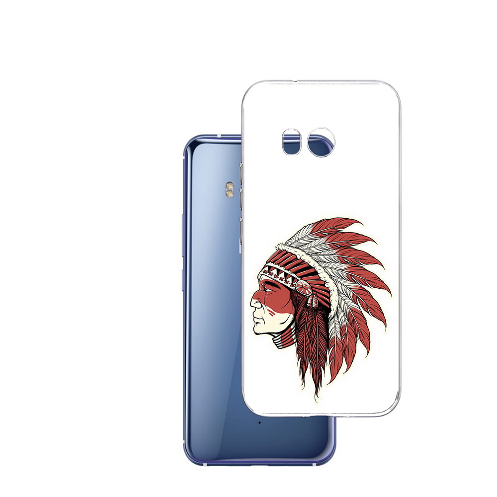 

Чехол MyPads Tocco для HTC U11 красный индеец, Прозрачный, Tocco