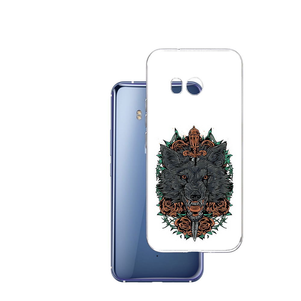 

Чехол MyPads Tocco для HTC U11 красивый злой волк, Прозрачный, Tocco