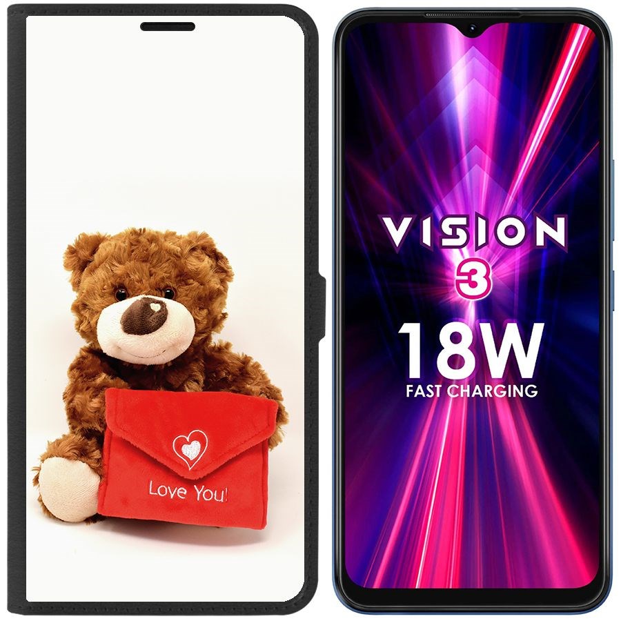 Чехол-книжка Eco Book для ITEL Vision 3 Медвежонок тебя любит