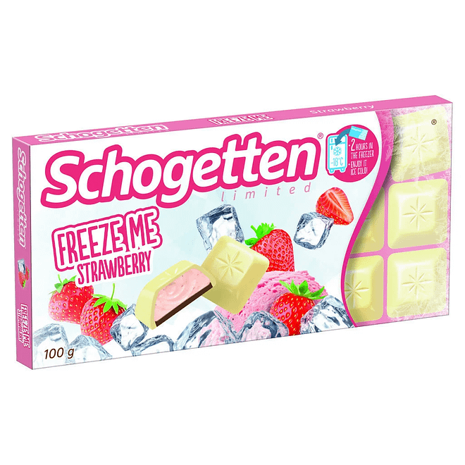 Шоколад Schogetten Freeze Me белый с начинкой клубничный йогурт 100 г