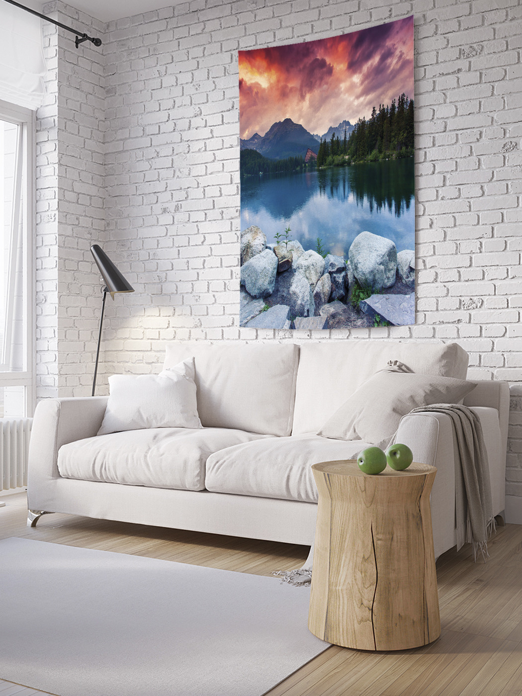 

Вертикальное фотопанно на стену JoyArty Закат над горным озером 100x150 см, Закат над горным озером