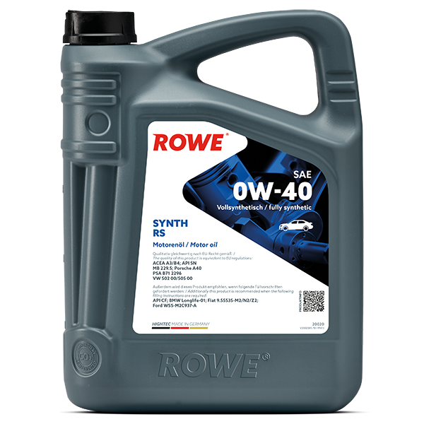 фото Моторное масло rowe hightec synt rs sae 0w-40 5л