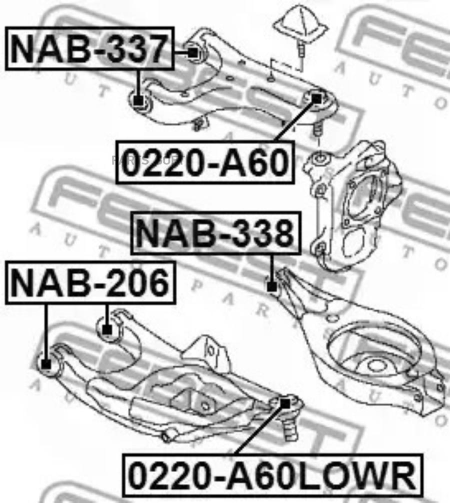 

Сайлентблок задн верхн рычага NISSAN PATROL Y62 2010- NAB-337