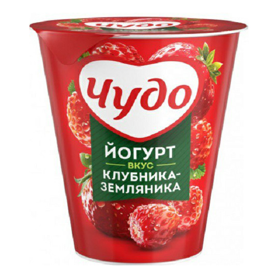 Йогурт Чудо фруктовый со вкусом клубника-земляника 2,5% БЗМЖ 290 г