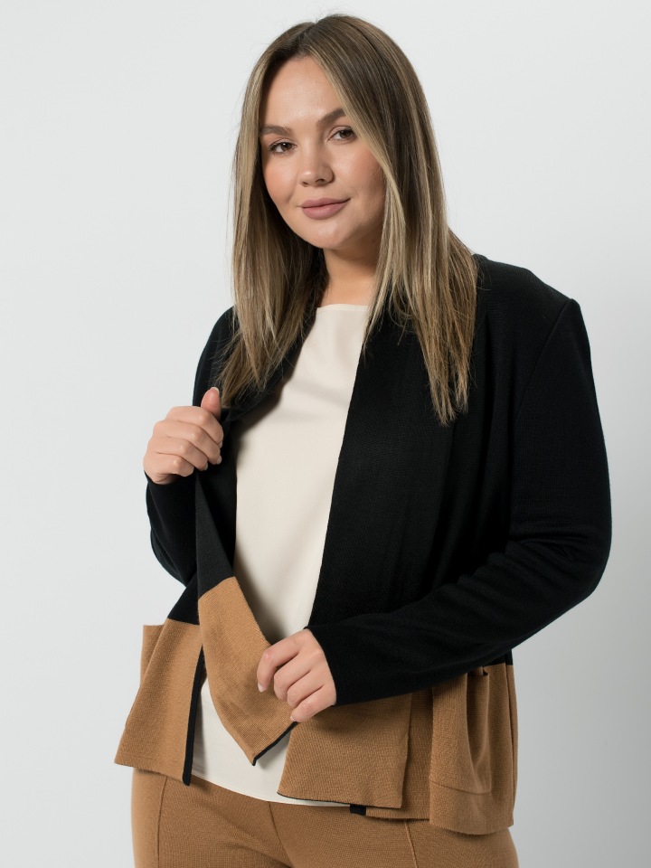 

Кардиган женский Vivawool 017530 черный 54, 017530