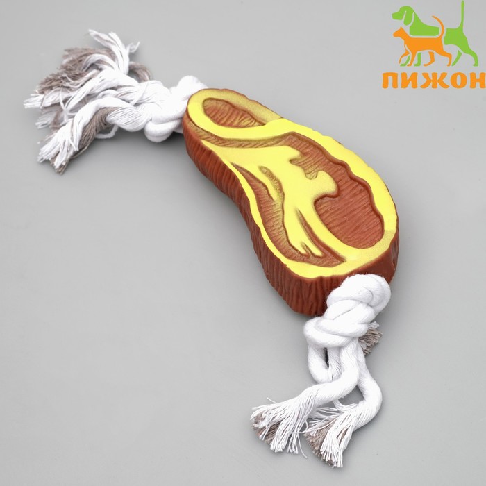 

Игрушка на канате Отбивная для собак, (игрушка 11,5 см), до 70 г