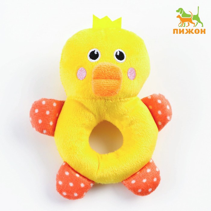 

Игрушка мягкая для собак "Утёнок-пончик", пищащая, 17 см