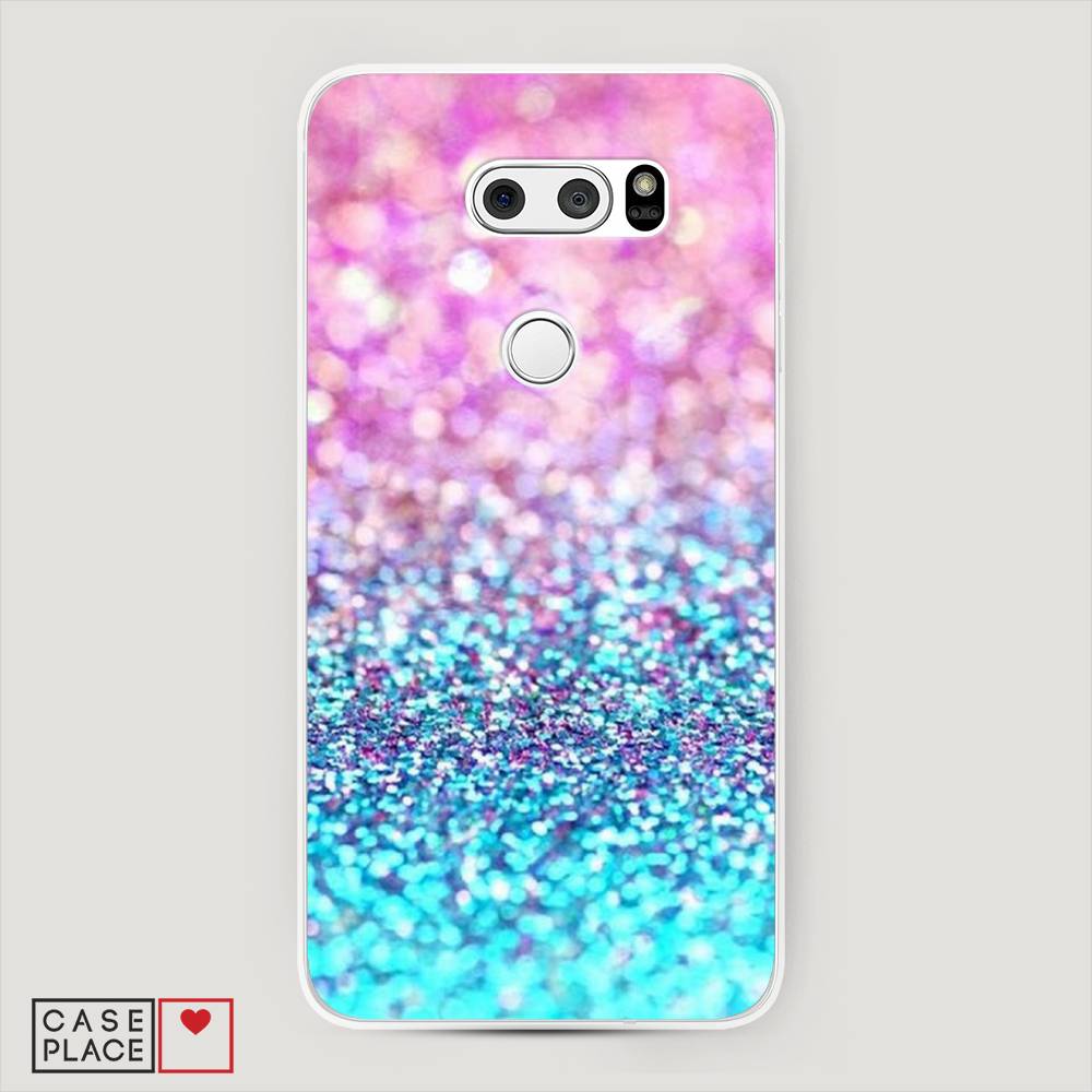 

Чехол Awog "Розово-голубые глиттеры рисунок" для LG V35 ThinQ
