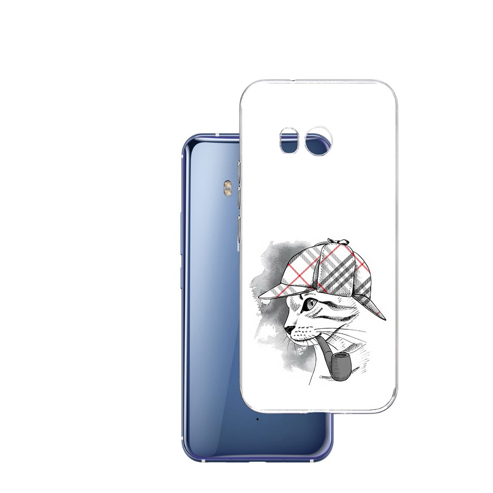 

Чехол MyPads Tocco для HTC U11 кошка с трубкой, Прозрачный, Tocco