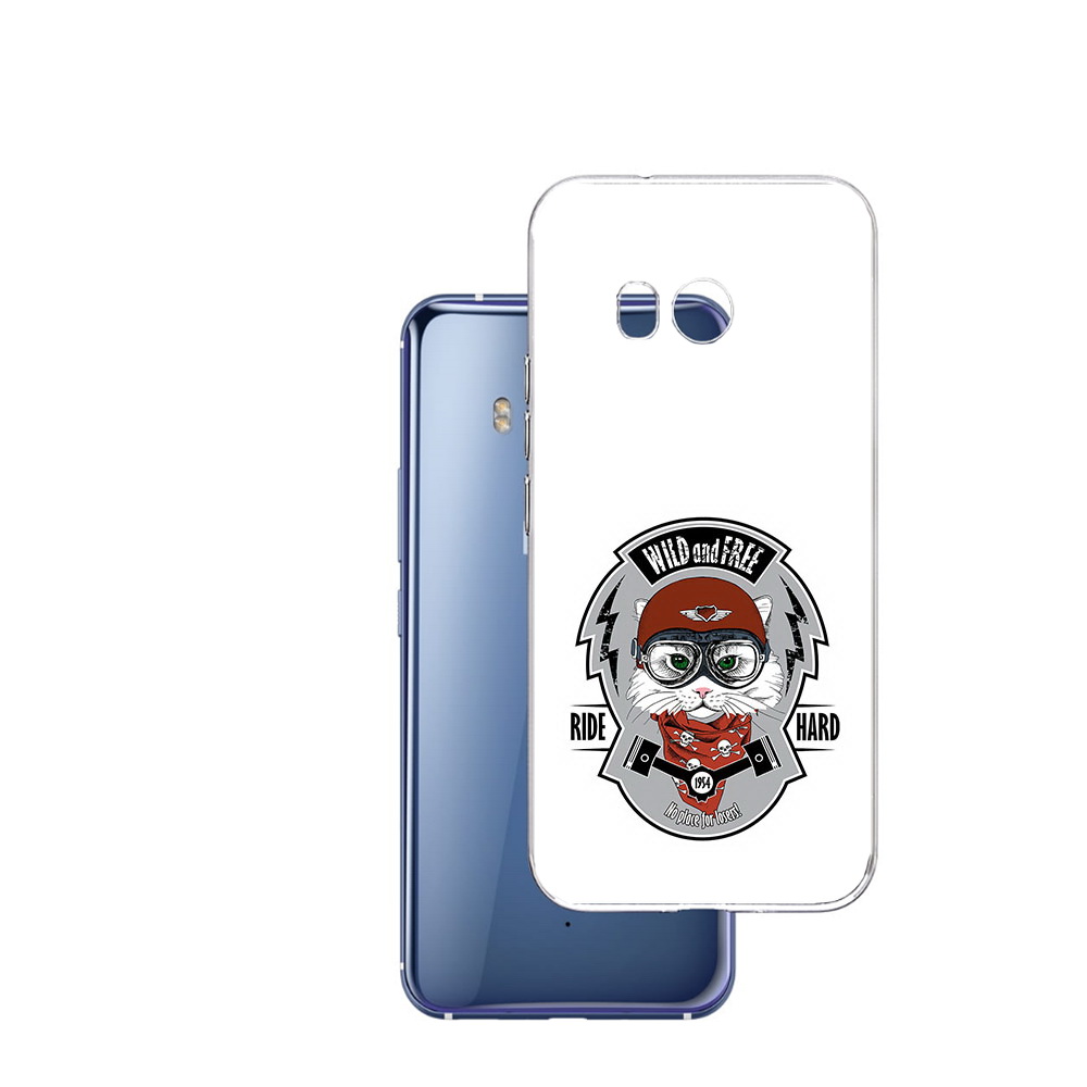 

Чехол MyPads Tocco для HTC U11 кошка в шлеме, Прозрачный, Tocco