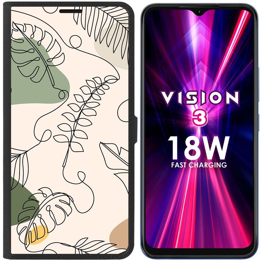 

Чехол-книжка Eco Book для ITEL Vision 3 Линия весны, Черный