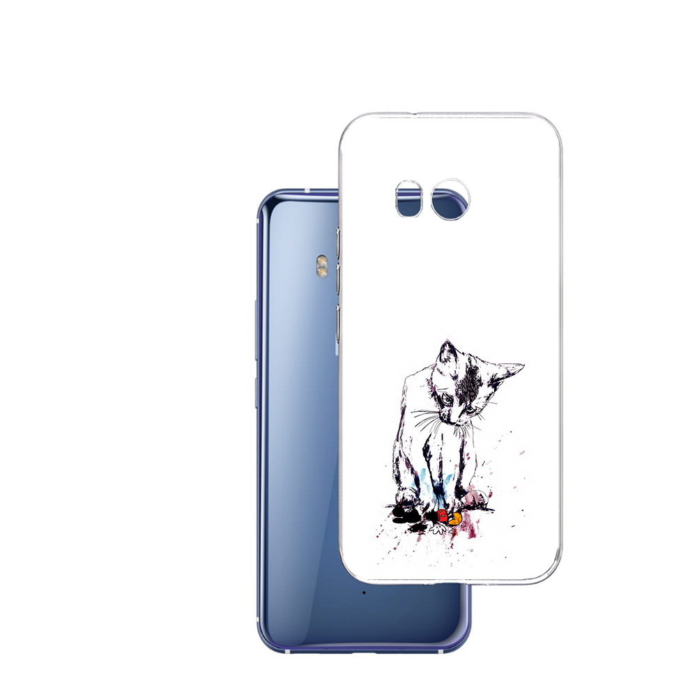 

Чехол MyPads Tocco для HTC U11 кот и микки, Прозрачный, Tocco