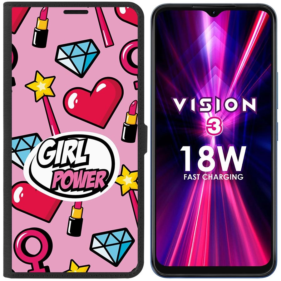 

Чехол-книжка Eco Book для ITEL Vision 3 Girl Power, Черный