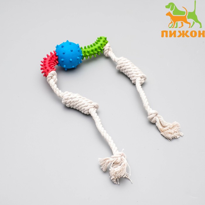 

Игрушка канатная с жевательными элементами Зубочистка, до 60 см, микс цветов